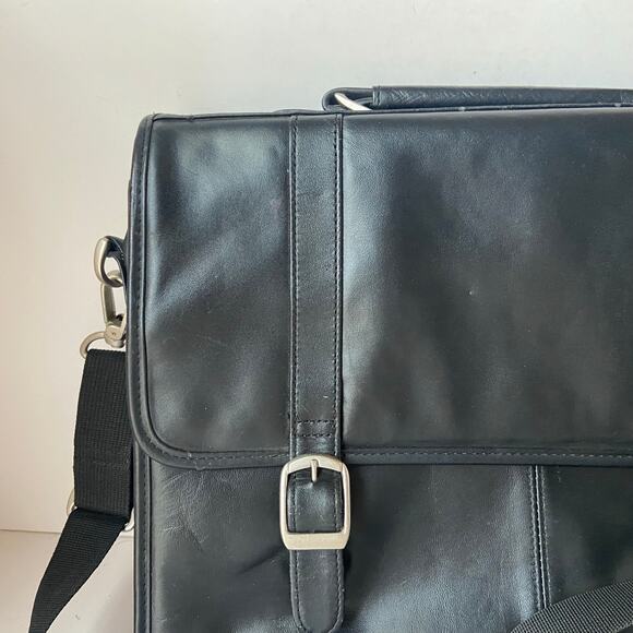 Protocol Leather Briefcase Messenger Bag Satchel Attaché Laptop Case Expandable - Picture 3 of 16